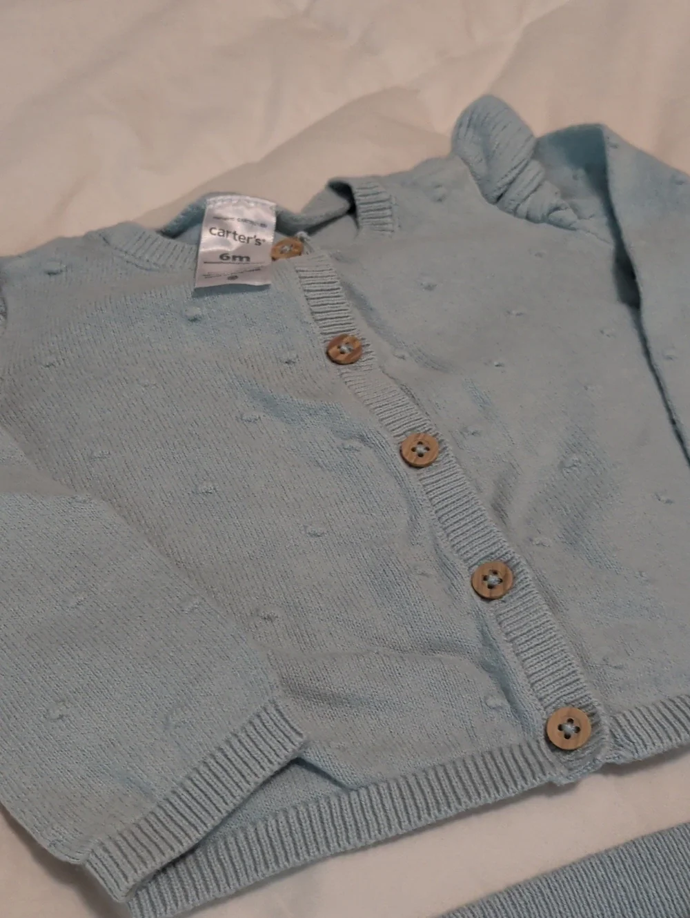 Carter's Light Blue Knit Cardigan & Leggings Set